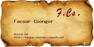 Facsar Csongor névjegykártya